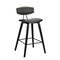 Armen Living Fox 28.5" Bar Height Gray Faux Leather and Black Wood Mid-Century Modern Bar Stool LCFOBABLGR30 - alternate 1